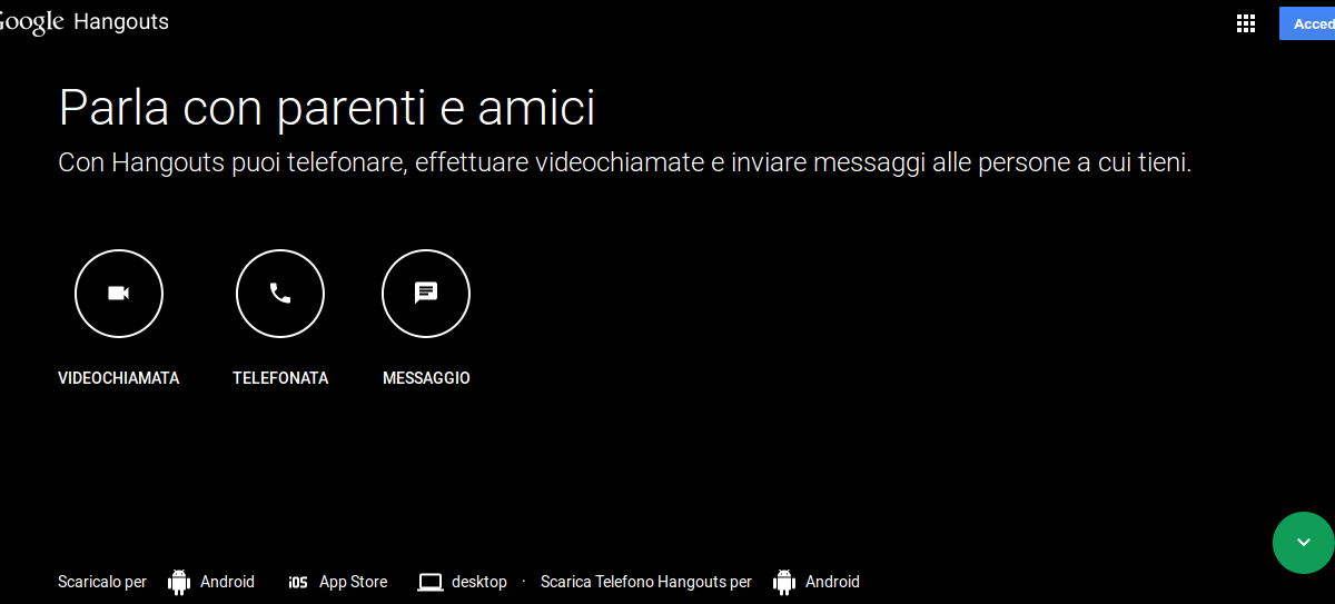 Pagina Web Google Hangouts