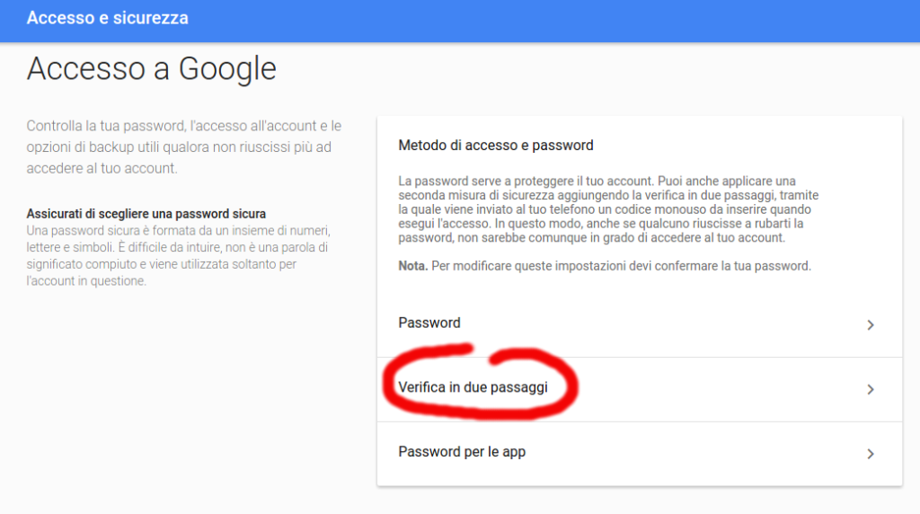 Accesso a Google