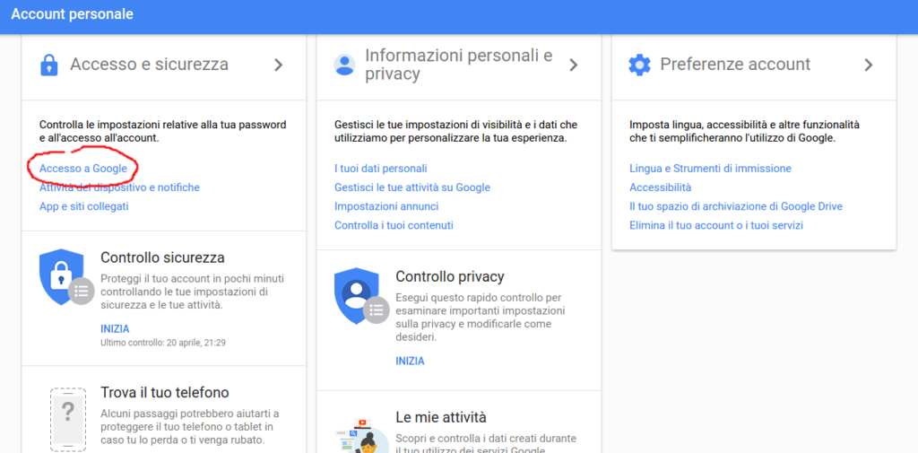 Account Personale Google