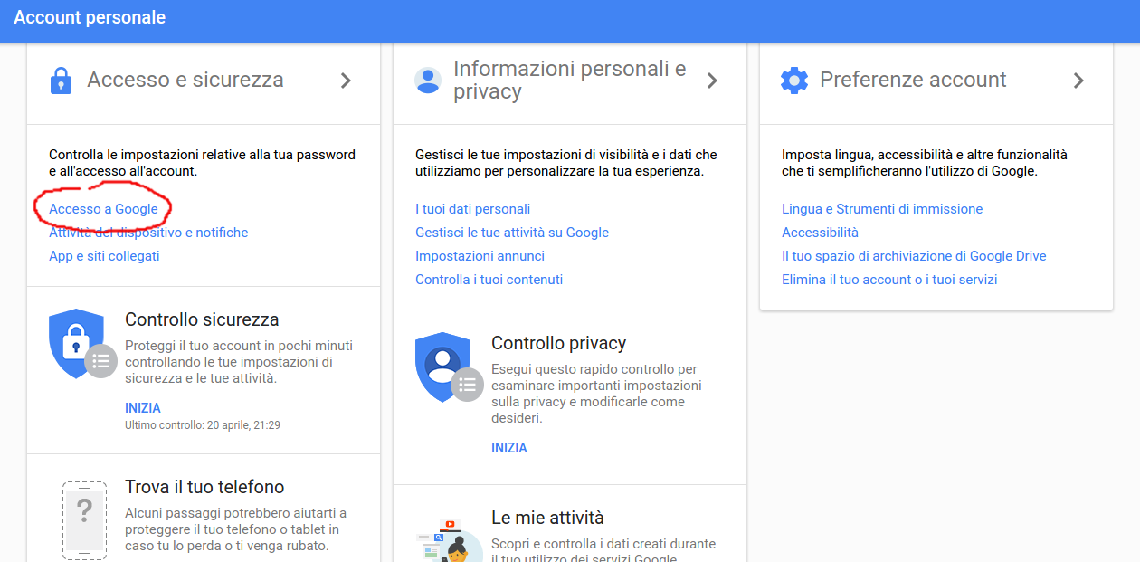 Account Personale Google