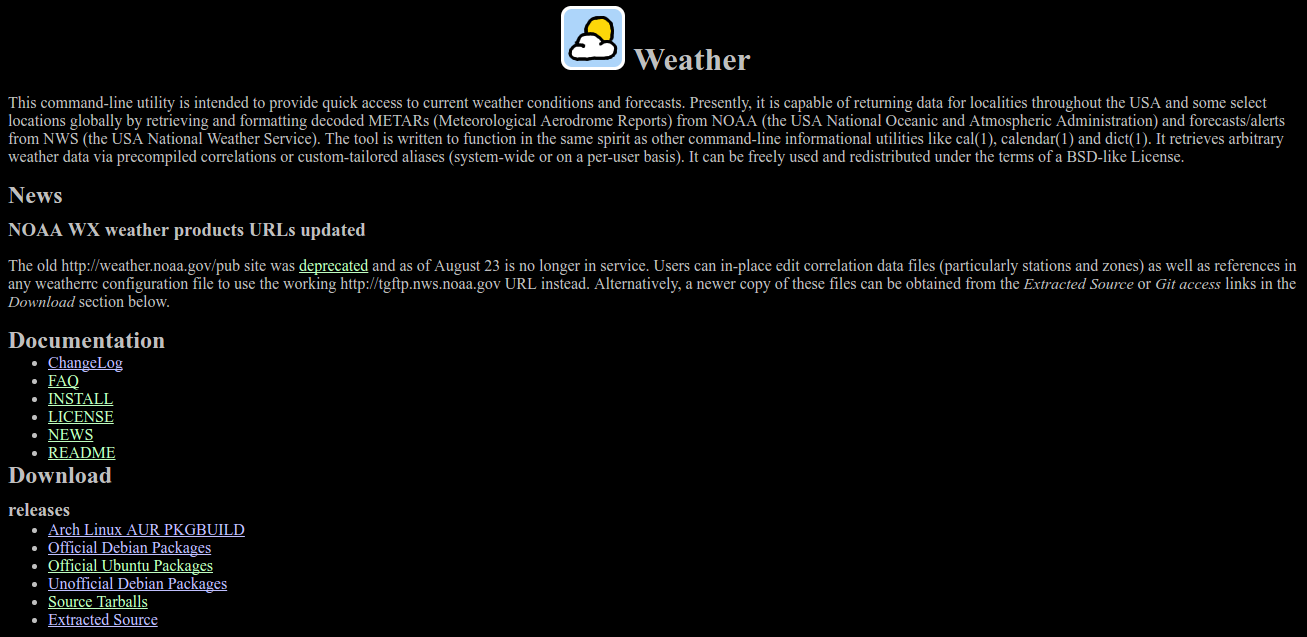 Software weather-util