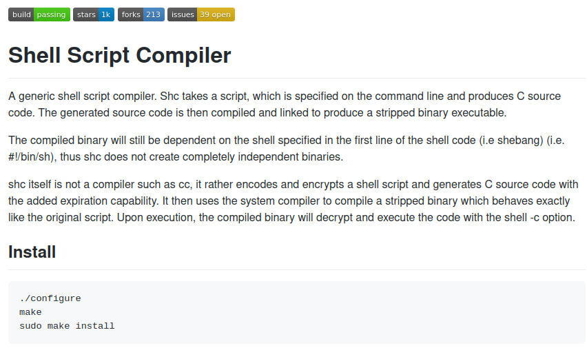 Shell Script Compiler